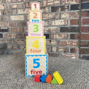 Hape Pyramid of Play Toddler Unisex Wooden Nesting Blocks Set